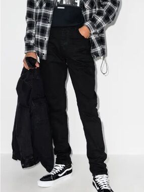 Purple Brand Men’s Black wax coated oiled Jeans slim slimane Heidi fit 34w 33ins